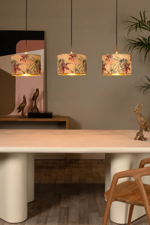 Lucide TANSELLE - Pendant light - 3xE27 - Multicolor - atmosphere 1